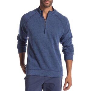 Tommy Bahama Men's Reversible 1/4 Zip Sweater Navy Blue Size L Worn Once